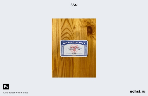 цифровая загрузка США SSN фотообразный деревянный стол шаблон FRONT